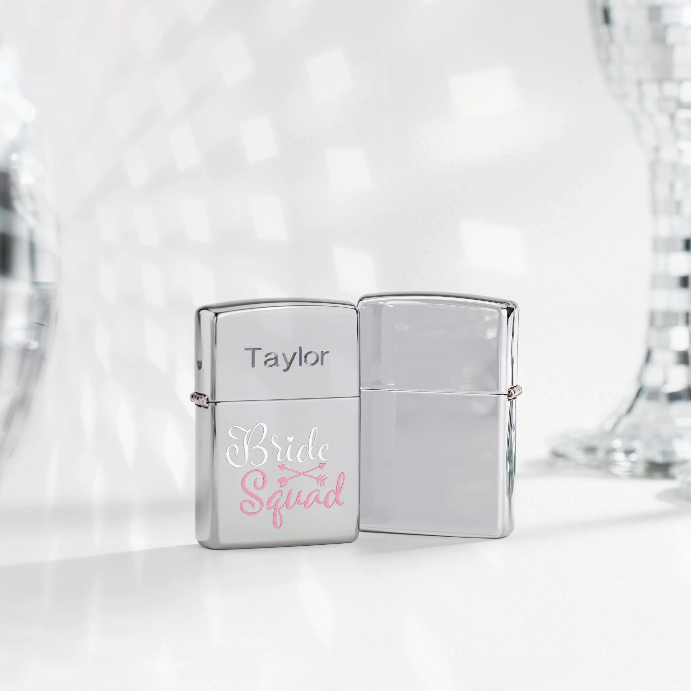 Lifestyle Image of Colorful Bridesquad Design Windproof Lighter