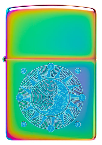 Front view of Zippo Sun Design Multi-Color Windproof Lighter.