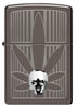 Front shot of Zippo Cannabis Design Black Ice Windproof Lighter.