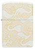 Front shot of Zippo Waves Design White Matte Pocket Lighter.