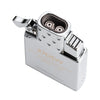 Top View of Double Torch Butane Lighter Insert- Chrome