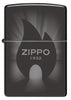 Front view of Zippo Radiant Zippo Design High Polish Black Windproof Lighter.