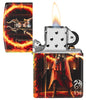 Anne Stokes Fire Element 540 Color Windproof Lighter with its lid open and lit.