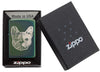 French Bulldog Design High Polish Green Windproof Lighter in its packaging