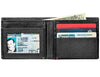Black Leather Wallet With Cross Wings Plate - ID Window inside full