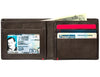 Mocha Leather Wallet With Zippo Flame Metal Plate - ID Window inside full