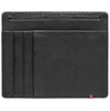 Black Leather Wallet With Cross Wings Metal Plate design minimalist back empty