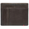 Mocha Leather Wallet With Cross Wings Metal Plate minimalist back empty