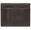 Mocha Leather Wallet With Zippo Flame Metal Plate minimalist back empty