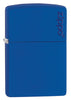 Front view of the Royal Blue Matte with Zippo Logo.