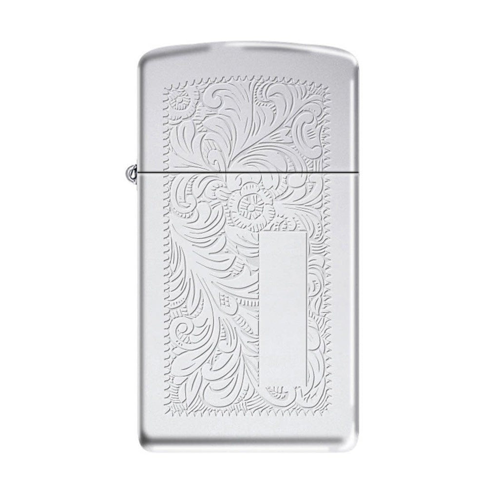 Accendino Zippo Slim Cromato Lucido Con Disegno Veneziano - Ottone, Taglia Unica