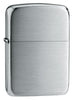 Front view of the Hand Satin Sterling Silver 1941 Replica Lighter shot at a 3/4 angle 