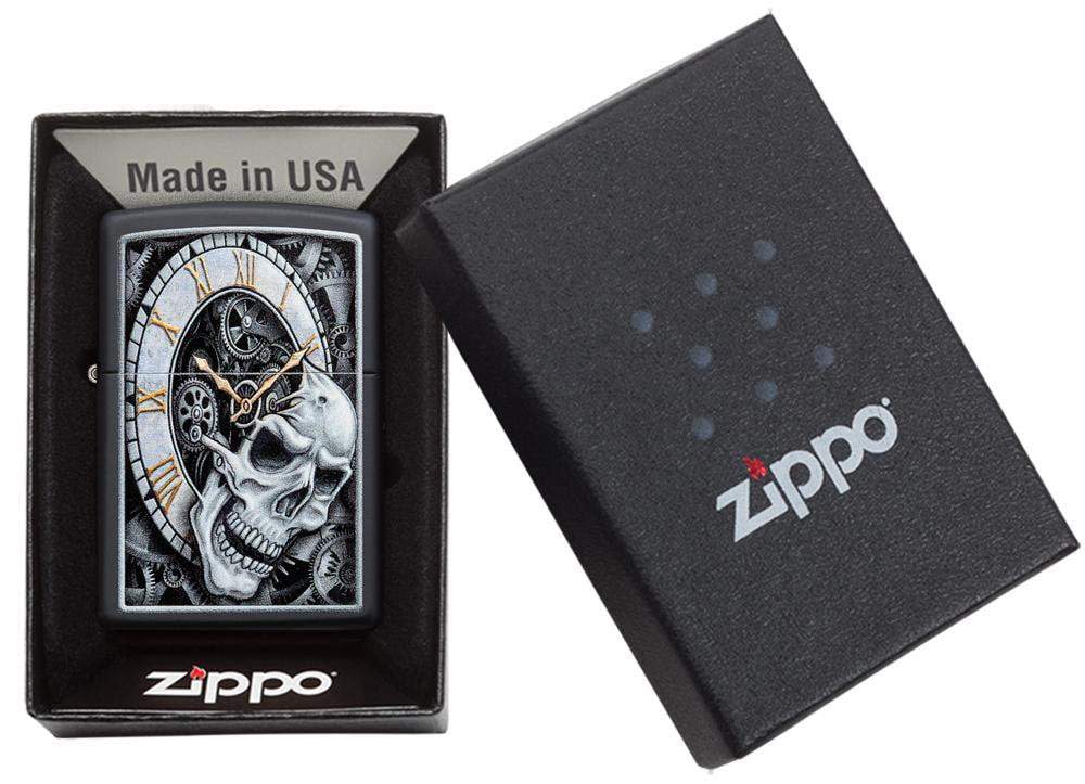 skull Clock Design Windproof Lighter | Zippo USA