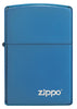 Front view of Classic High Polish Blue Zippo Logo Windproof Lighter.