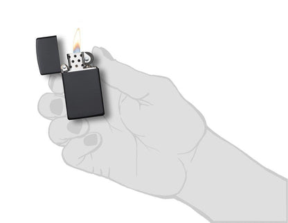 SlimÂ® Black Matte lit in hand