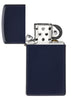 Slim Navy Matte Windproof Lighter open and unlit