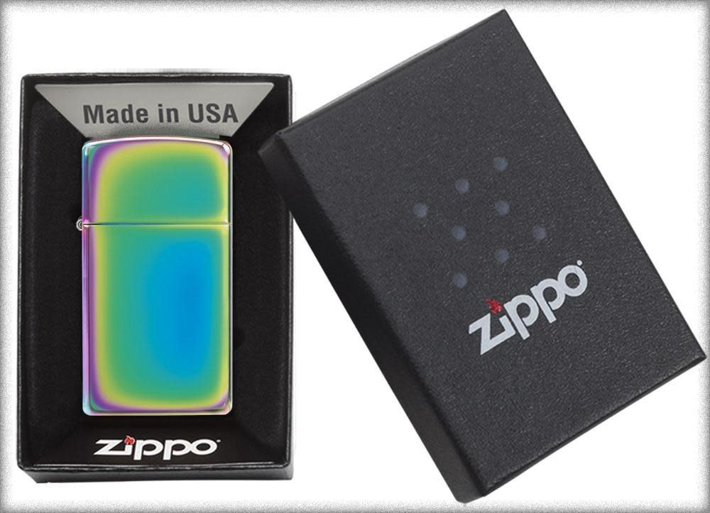 SlimÂ® Multi Color Windproof Lighter in its packaging.