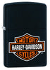 Harley-Davidson Black Matte Windproof Lighter 3/4 View