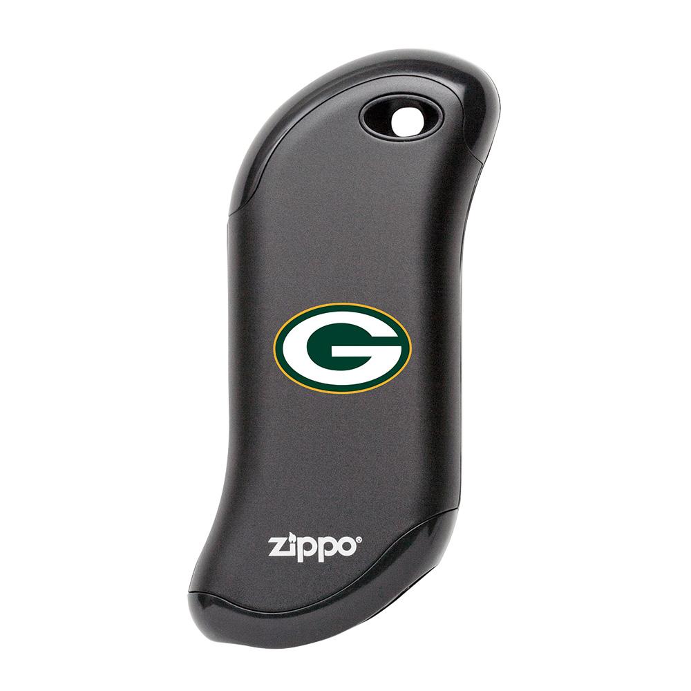 Front of black NFL Green Bay Packers: HeatBank 9s Rechargeable Hand Warmer