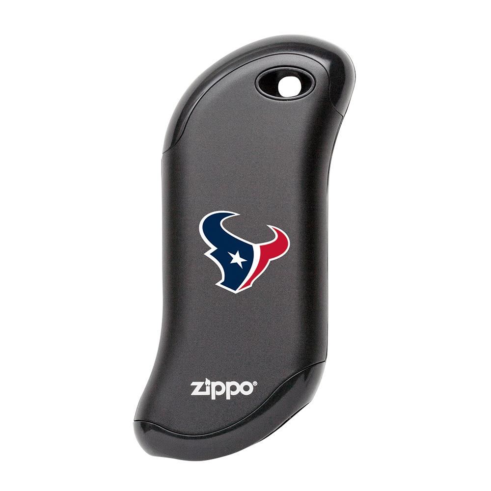 Front of black NFL Houston Texans: HeatBank 9s Rechargeable Hand Warmer