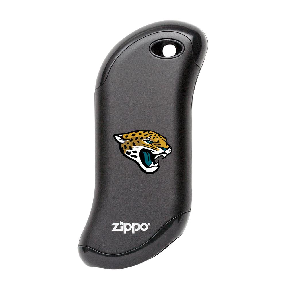 Front of black NFL Jacksonville Jaguars: HeatBank 9s Rechargeable Hand Warmer