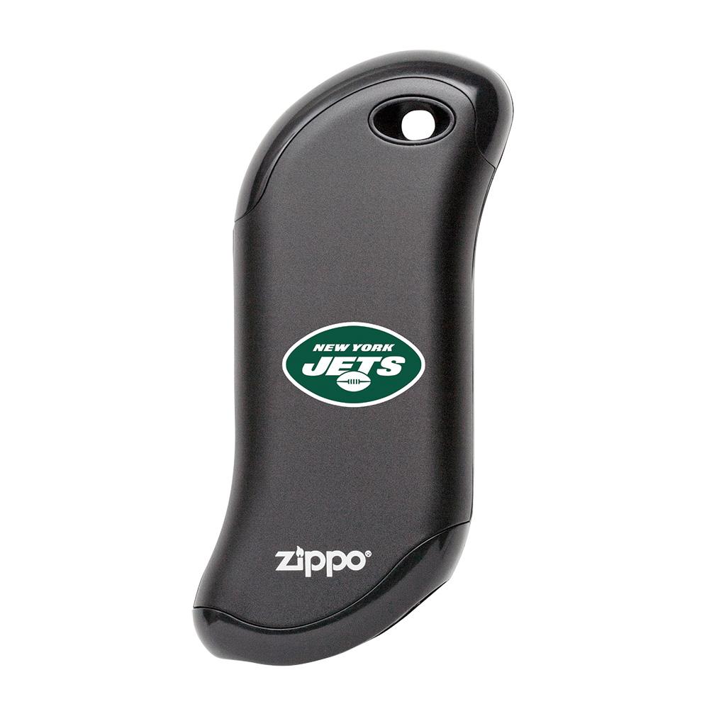 Front of black NFL New York Jets: HeatBank 9s Rechargeable Hand Warmer