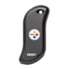 Front of black NFL Pittsburgh Steelers: HeatBank 9s Rechargeable Hand Warmer
