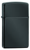 Front shot of Slim® High Polish Black Windproof Lighter standing at a 3/4 angle.