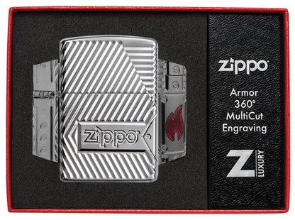 Zippo Bolts Design Windproof Lighter in its packaging