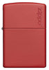 Front view of Classic Red Matte Zippo Logo Windproof Lighter.