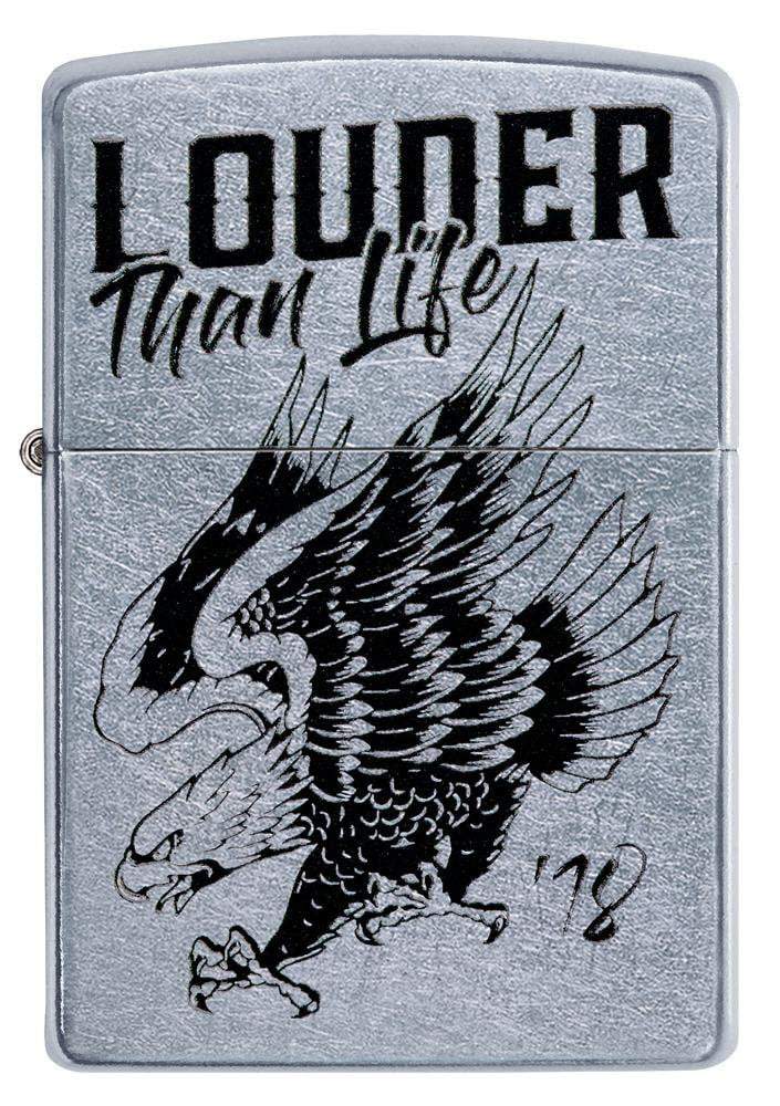 Front view of the Louder Than Life 18 Eagles Dare Lighter