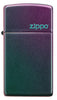 Front of Slim Iridescent Zippo Logo Windproof Lighter