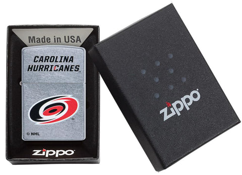 ©NHL Carolina Hurricanes Street Chrome™ Windproof Lighter in its packaging