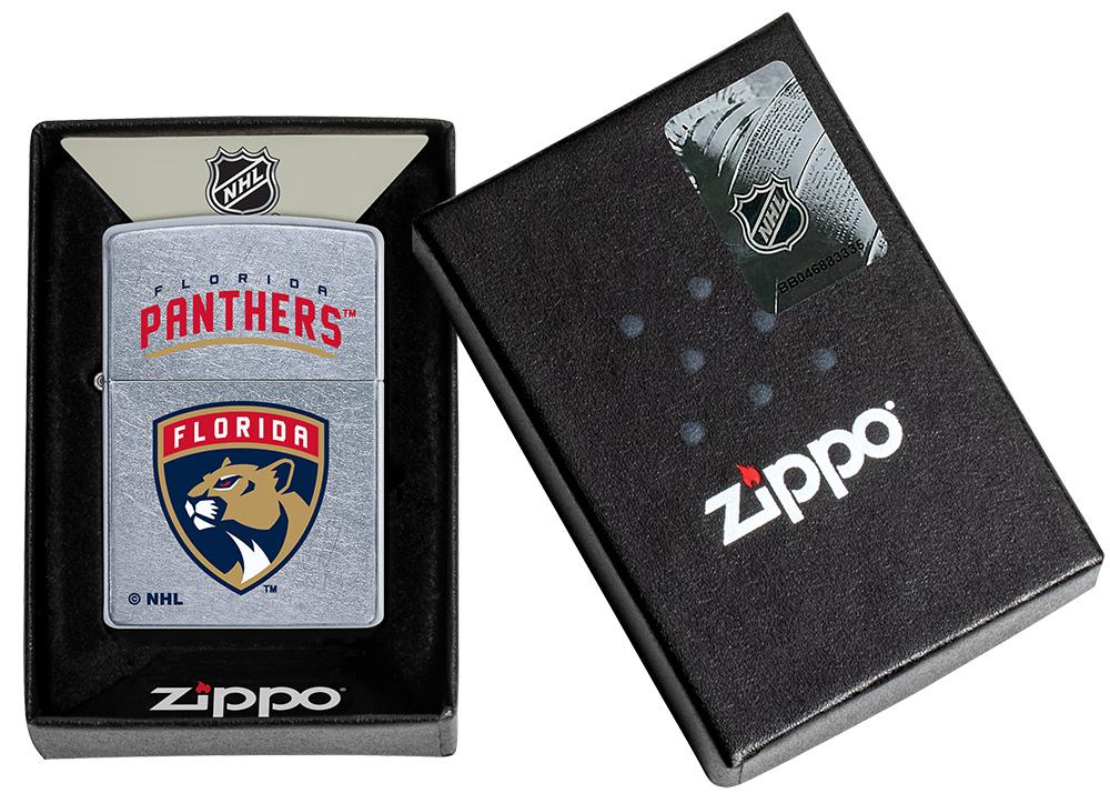 NHL Florida Panthers Street Chrome™ Windproof Lighter in its packaging