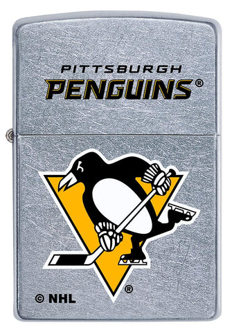 Front of ©NHL Pittsburgh Penguins Street Chrome™ Windproof Lighter