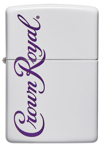 Front of Crown Royal® White Matte Windproof Lighter