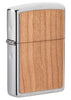 Front shot of WOODCHUCK USA Cherry Emblem Windproof Lighter standing at a 3/4 angle