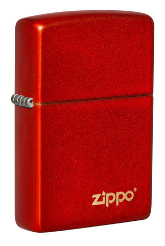 Front shot of Classic Metallic Red Matte Zippo Logo Windproof Lighter
