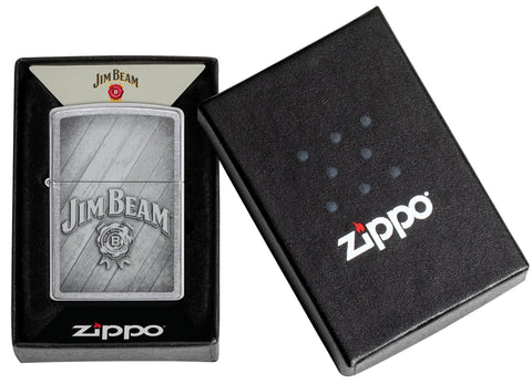 Jim Beam® Since 1795 Street Chrome™ Windproof Lighter in it's packaging.