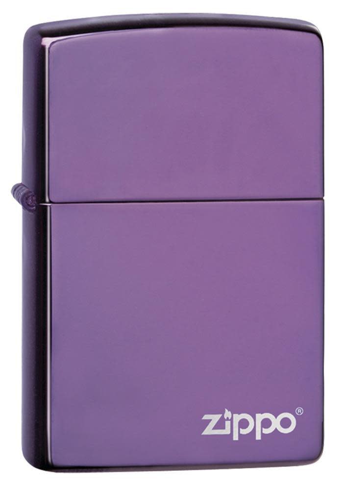 Classic High Polish Purple Windproof Lighter with Zippo Logo