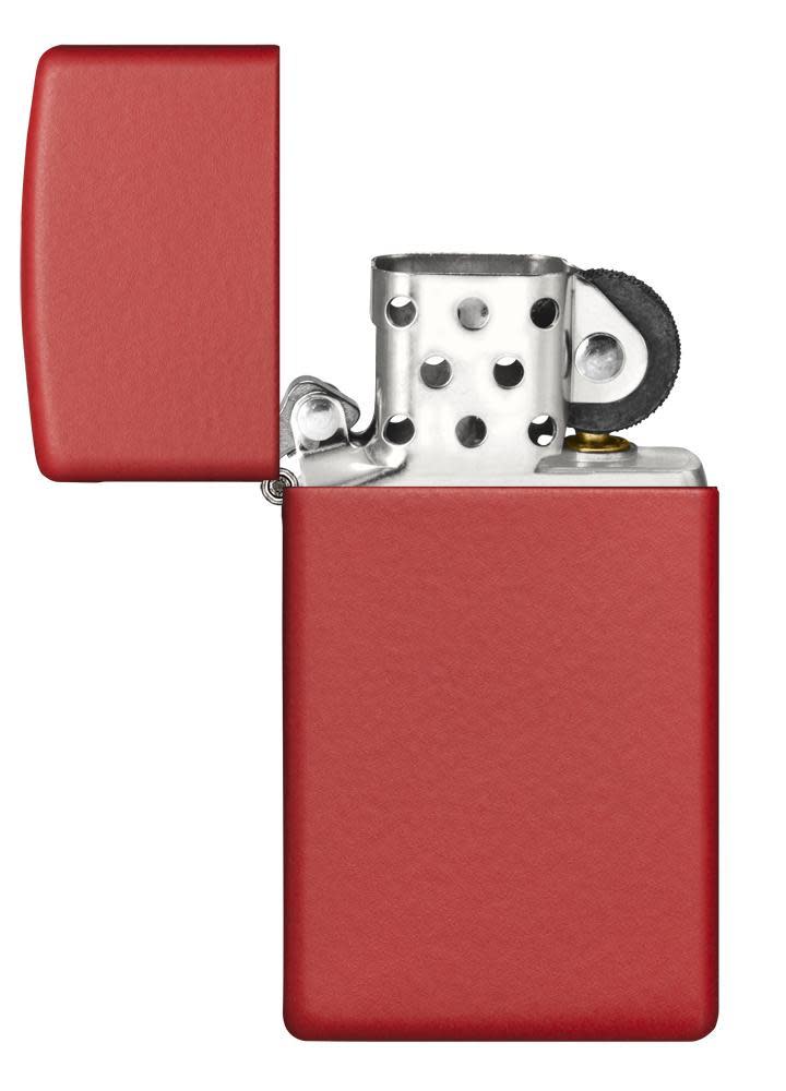 Front view of the SlimÂ® Red Matte open and unlit