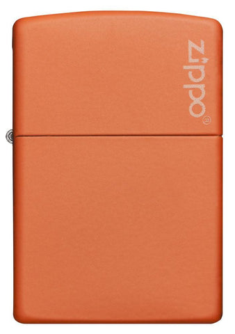 Front shot of Classic Orange Matte Zippo Logo Windproof Lighter 