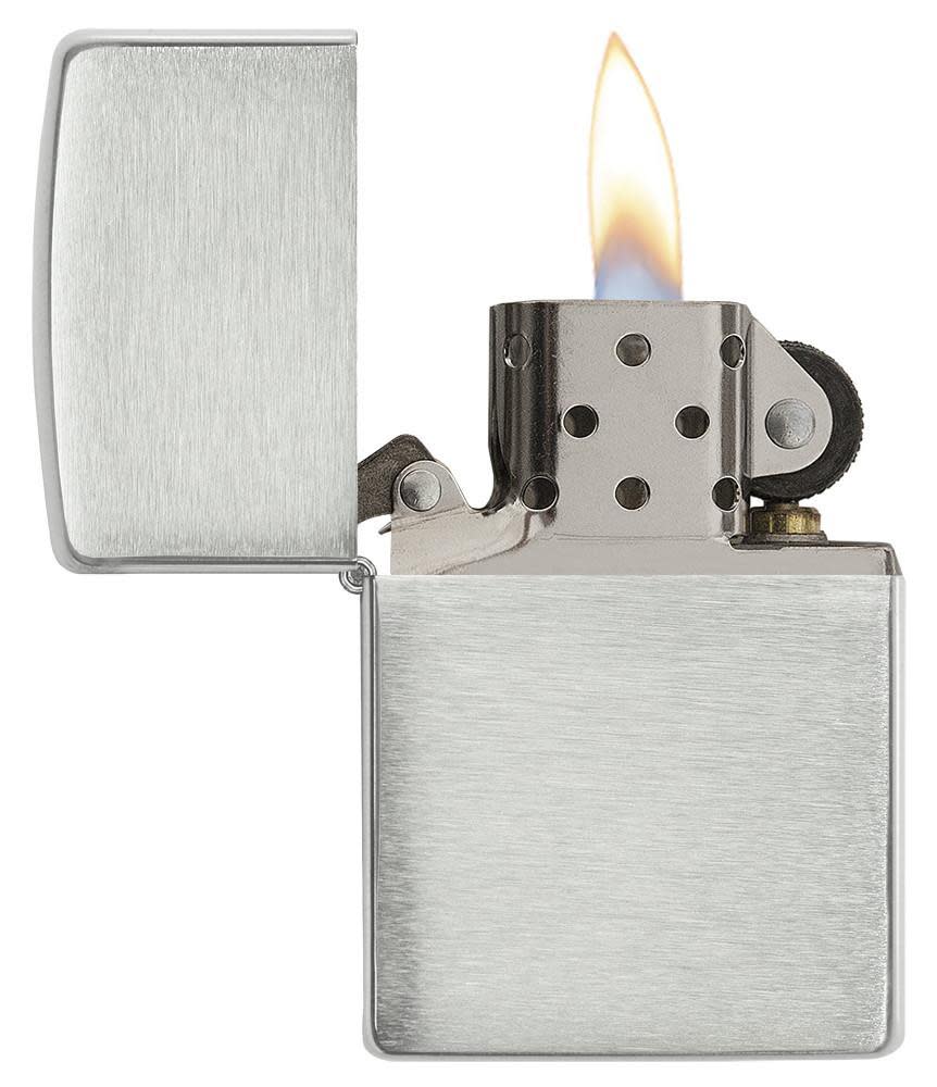 Brushed Sterling Silver open and lit
