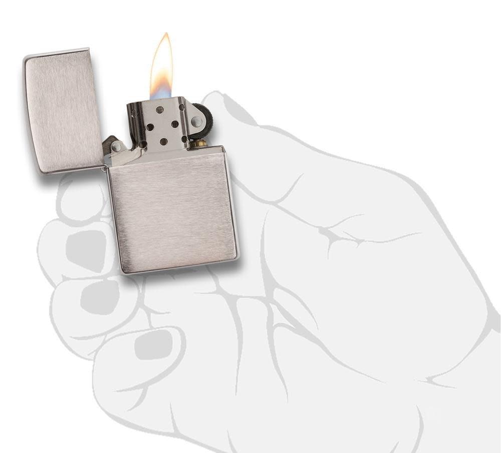 Classic Brushed Chrome Windproof Lighter