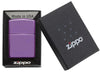 Classic High Polish Purple Windproof Lighter in its packaging