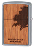 Back view of the WOODCHUCK USA Lighter shot at a 3/4 angle