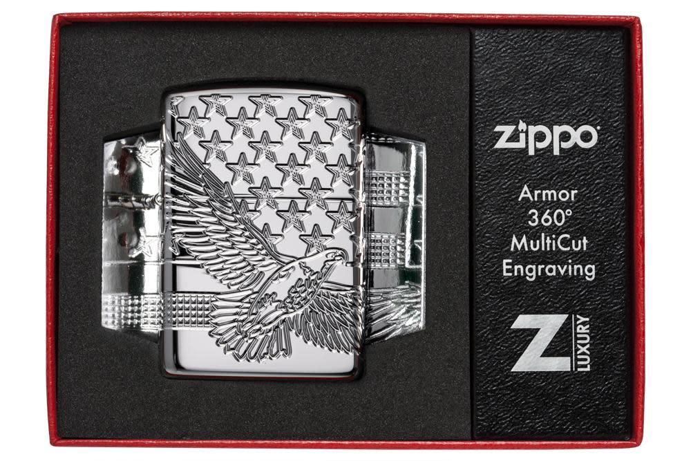 ZIPPO LIGHTER ARMOR® Geometric Design - High Polish Chrome - Riley's 66 LLC