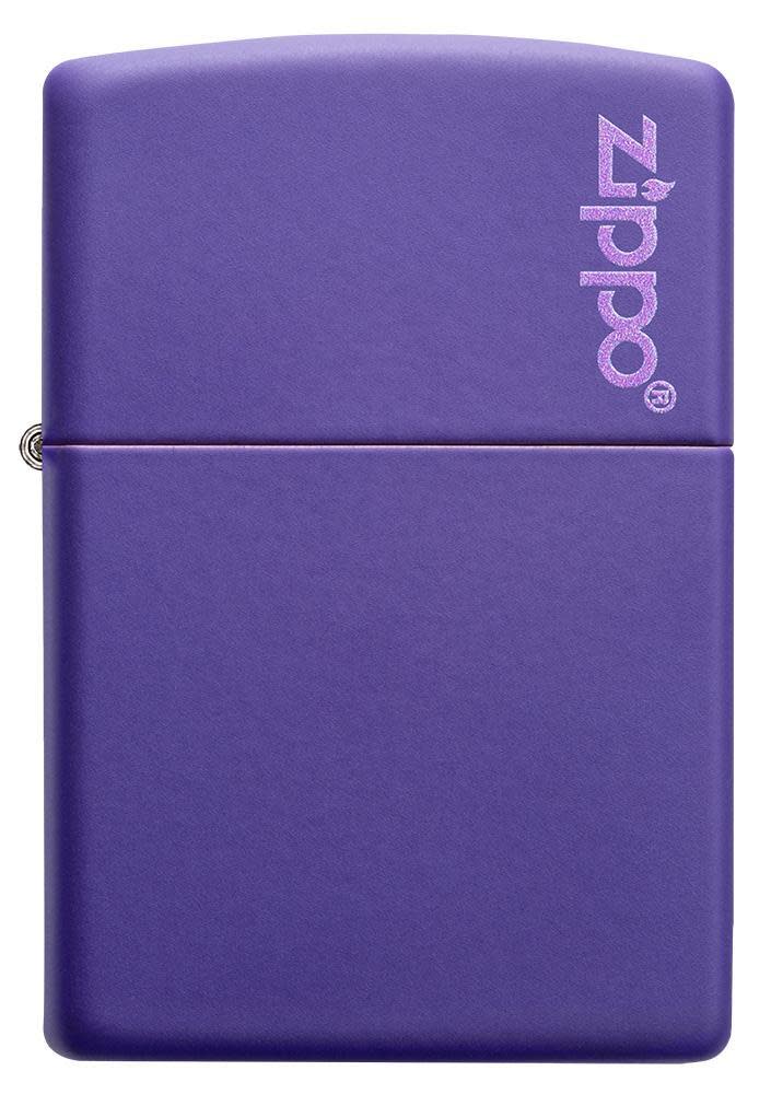 Front of Purple Matte Zippo Logo windproof lighter