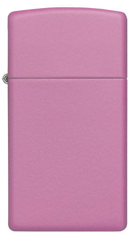 Front view of the Slim Case with Pink Matte Finish Lighter.