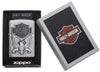 Harley-Davidson Eagle Wings Emblem Brushed Chrome Windproof Lighter in packaging